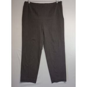 Talbots Dress Pants 16 Gray Stretch Straight Leg Side Zip Pull On Office Casual